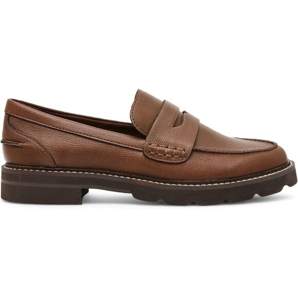 Anne Klein Womens Russet Rubber Low Chunky Heel Rounded Toe Emmylou Loafer Flat - Picture 5 of 7